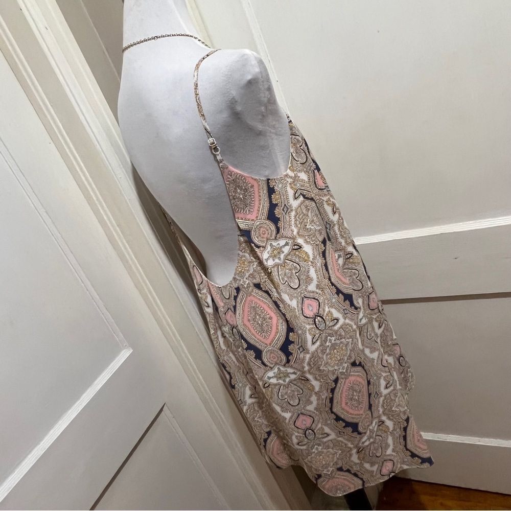 BCBGeneration Cream and Tan Sexy Backless Dress Women's Small